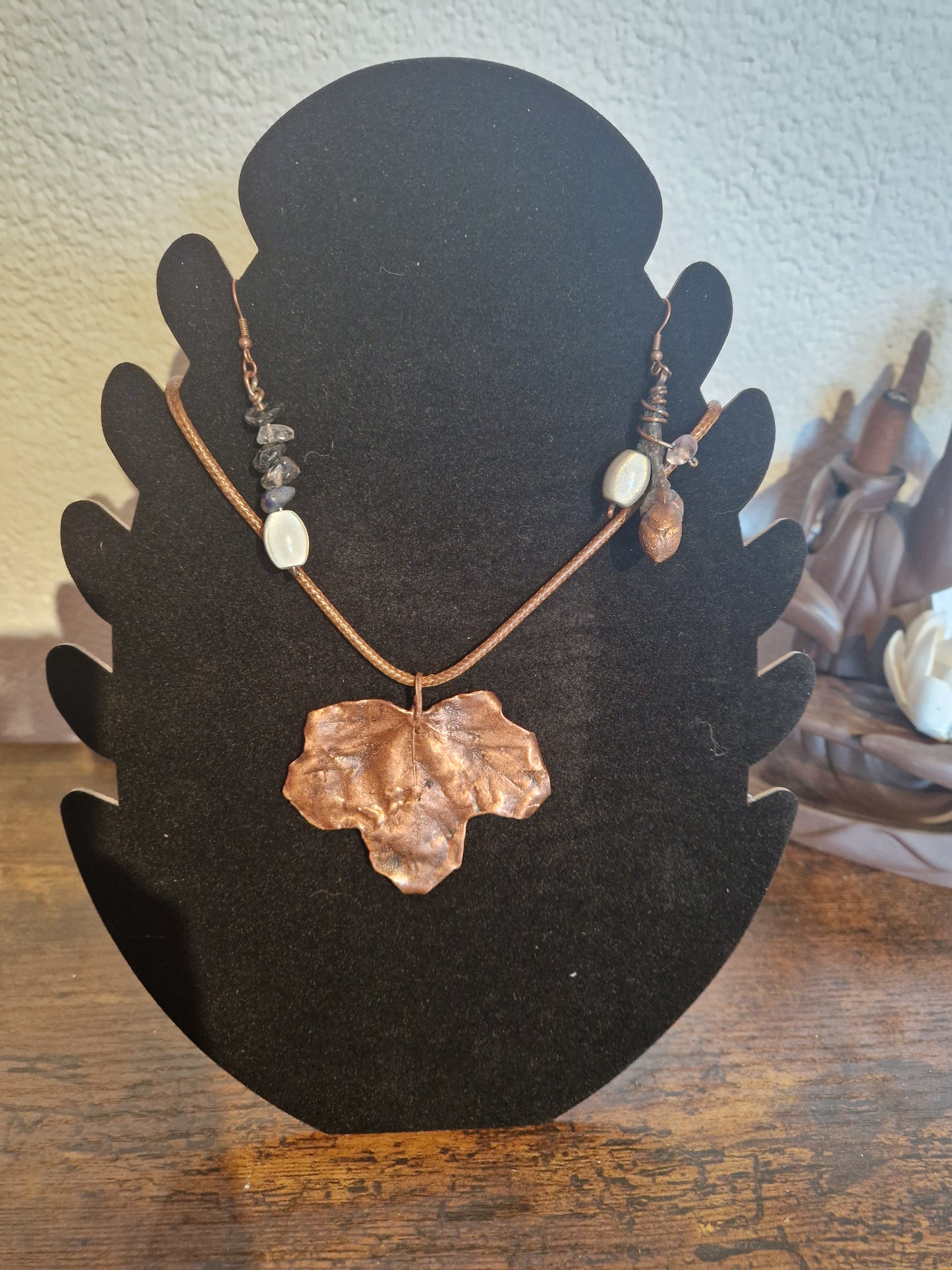 Naturschmuck/Ahorn-Set/Galvanisiert/Kupfergalvanik