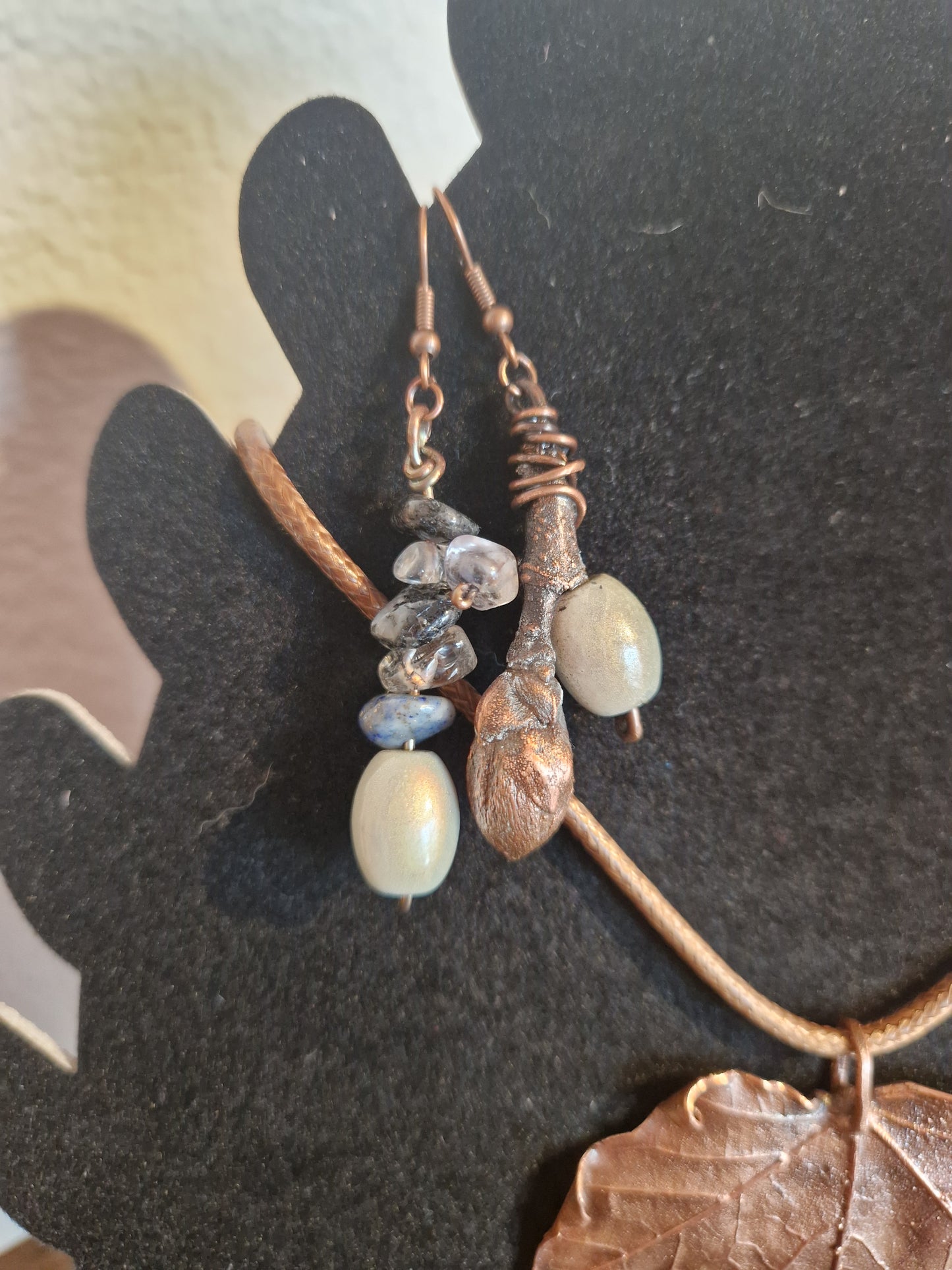 Naturschmuck/Ahorn-Set/Galvanisiert/Kupfergalvanik