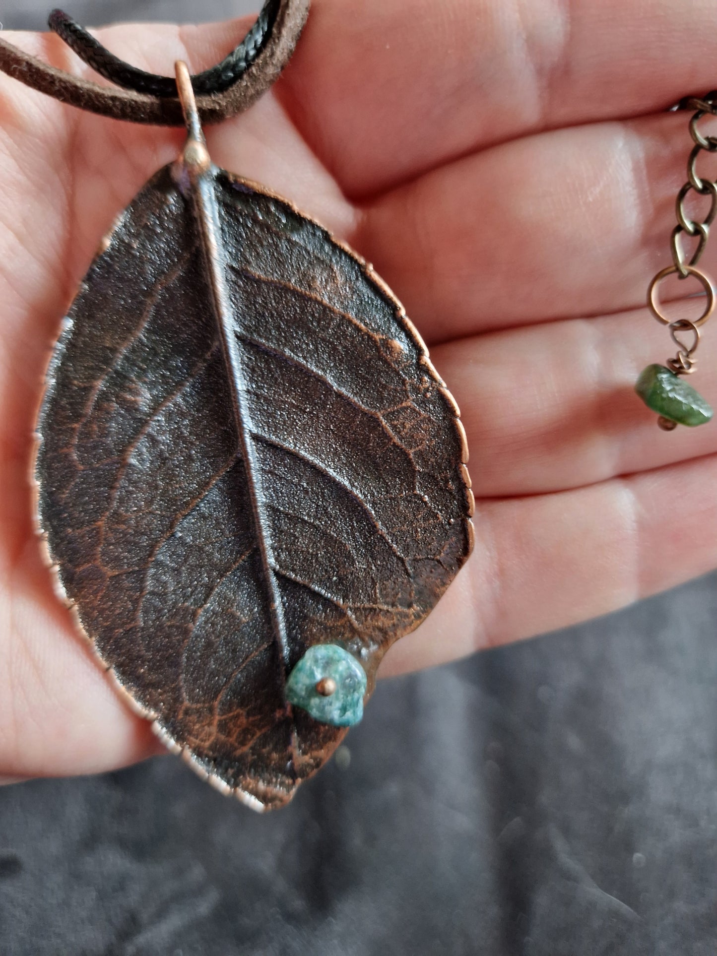 Rosenblatt/Kupfergalvanik/Naturschmuck/Galvanisiert