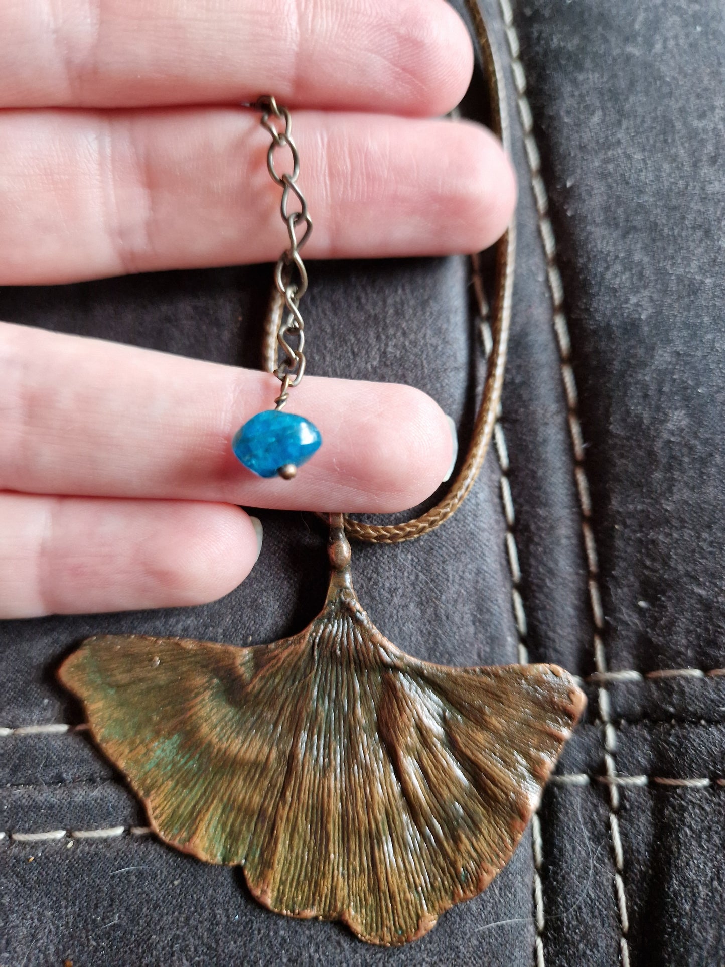 Ginkgoblatt/Naturschmuck/Galvanisiert/Kupfergalvanik