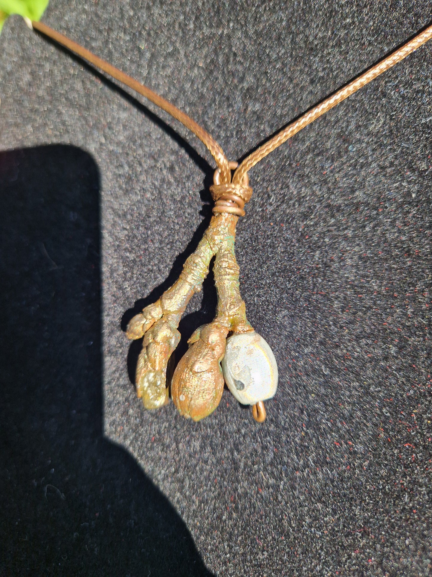 Ahornknospe Galvanisieter Naturschmuck mit Klarem Kristall und Glasperle