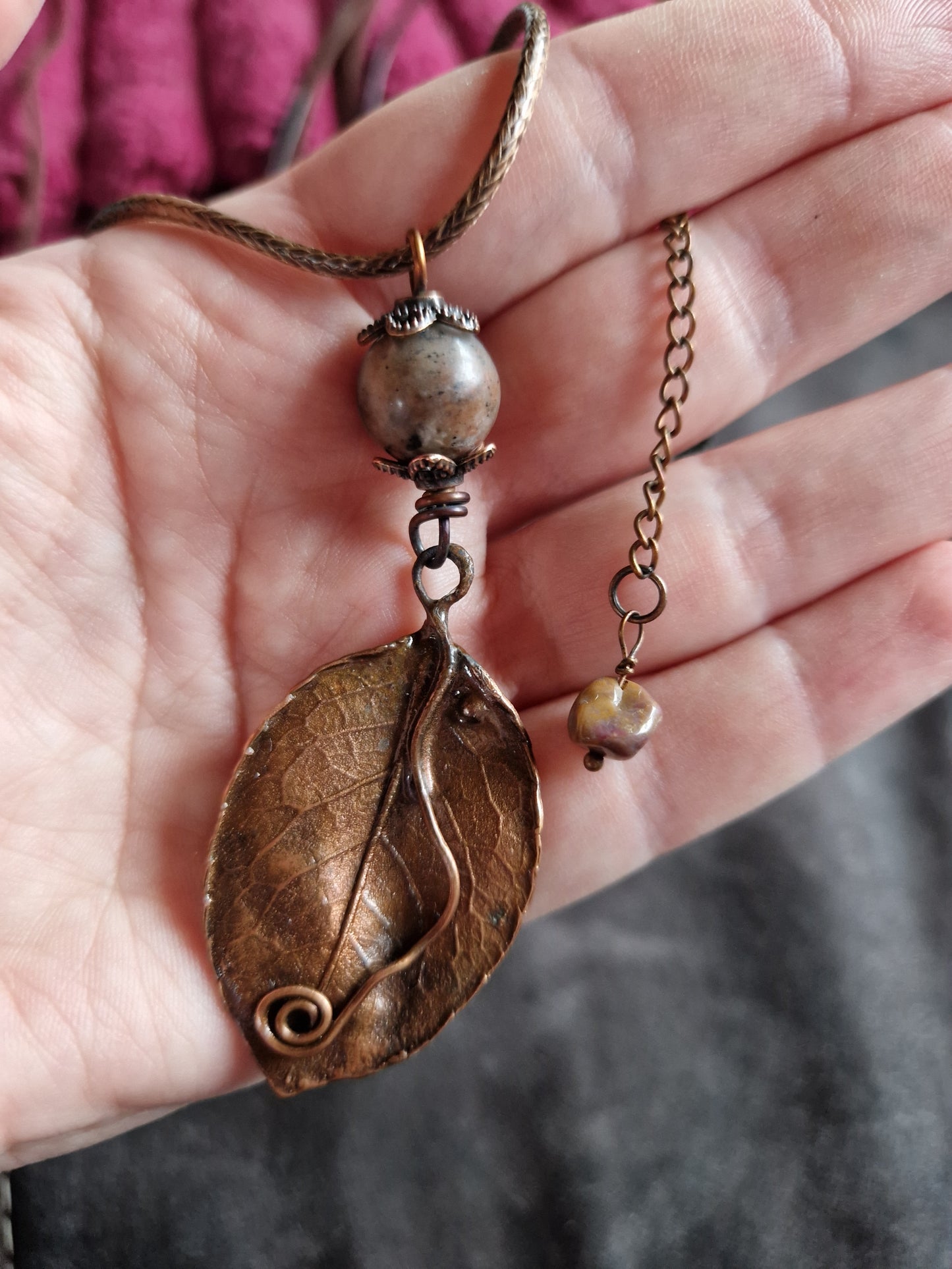 Rosenblatt/Naturschmuck/Galvanisiert/Kupfergalvanik