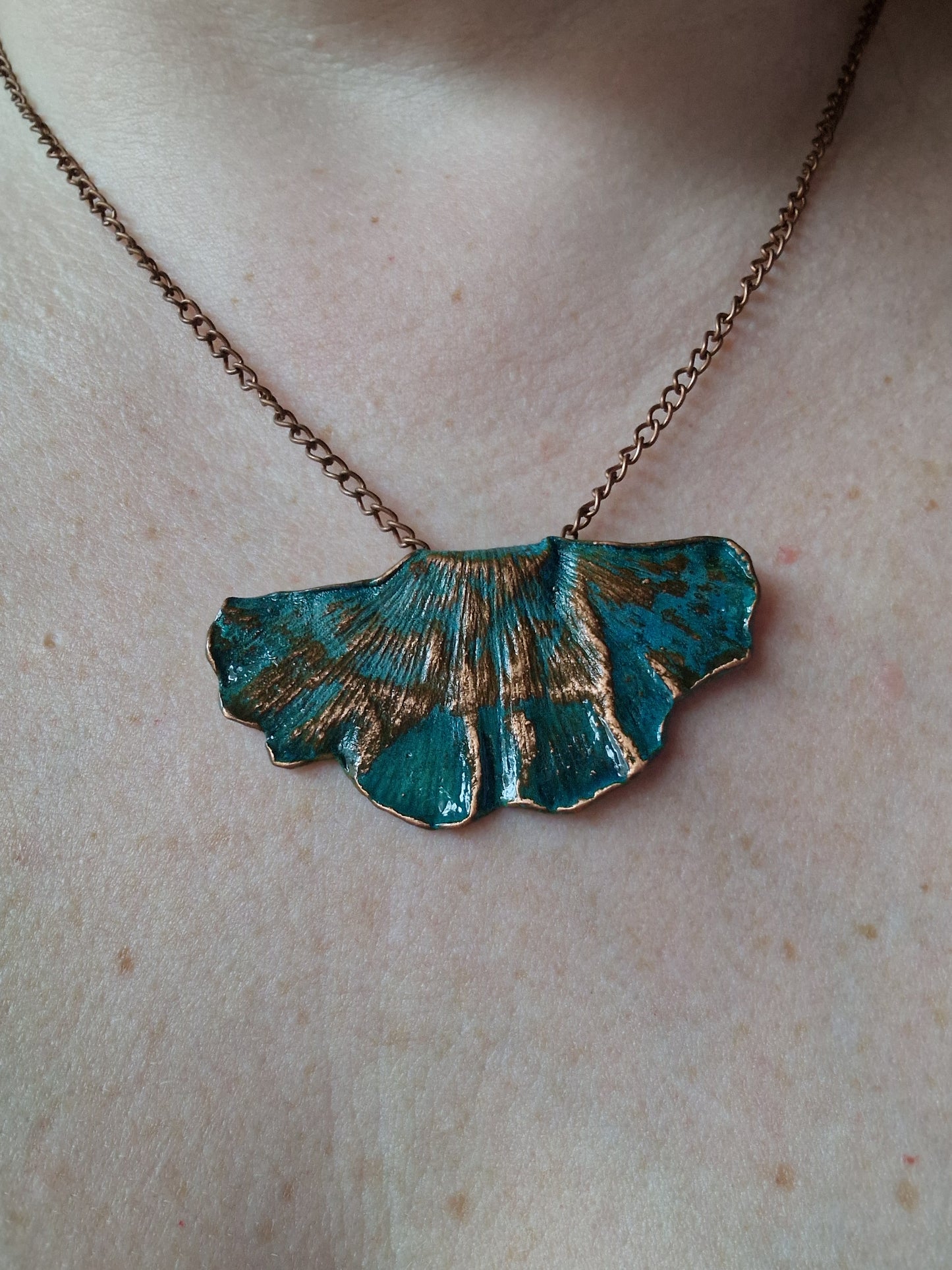 Ginkgoblatt/Naturschmuck/Galvanisiert/Kupfergalvanik