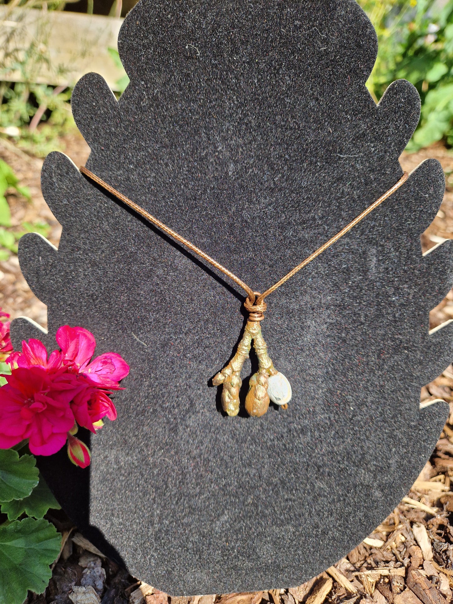 Ahornknospe Galvanisieter Naturschmuck mit Klarem Kristall und Glasperle