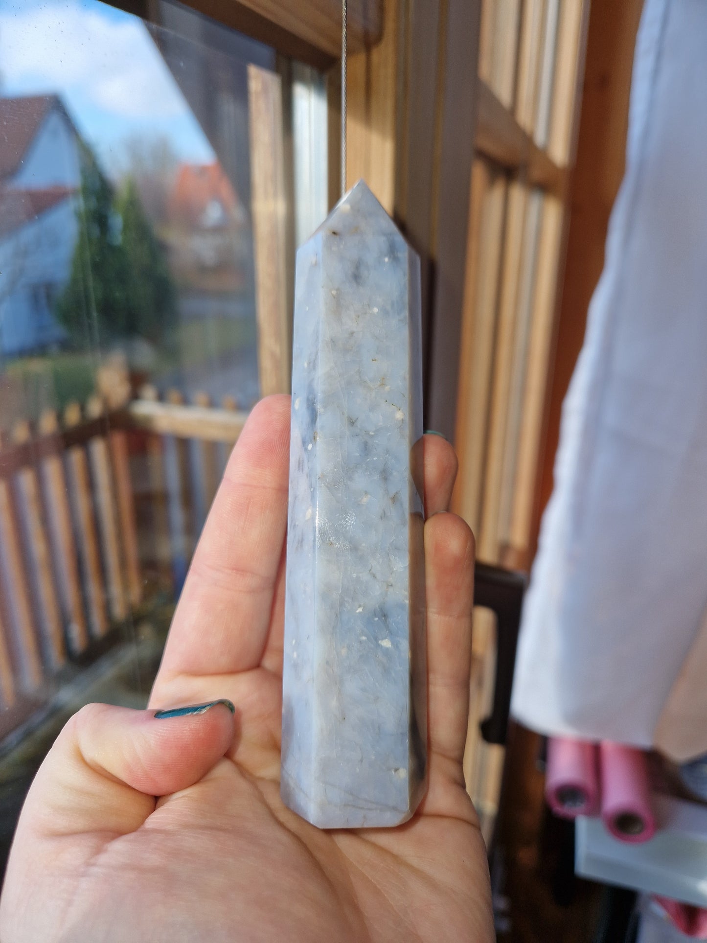 Blauer Opal Turm / blue Opal Tower 14cm