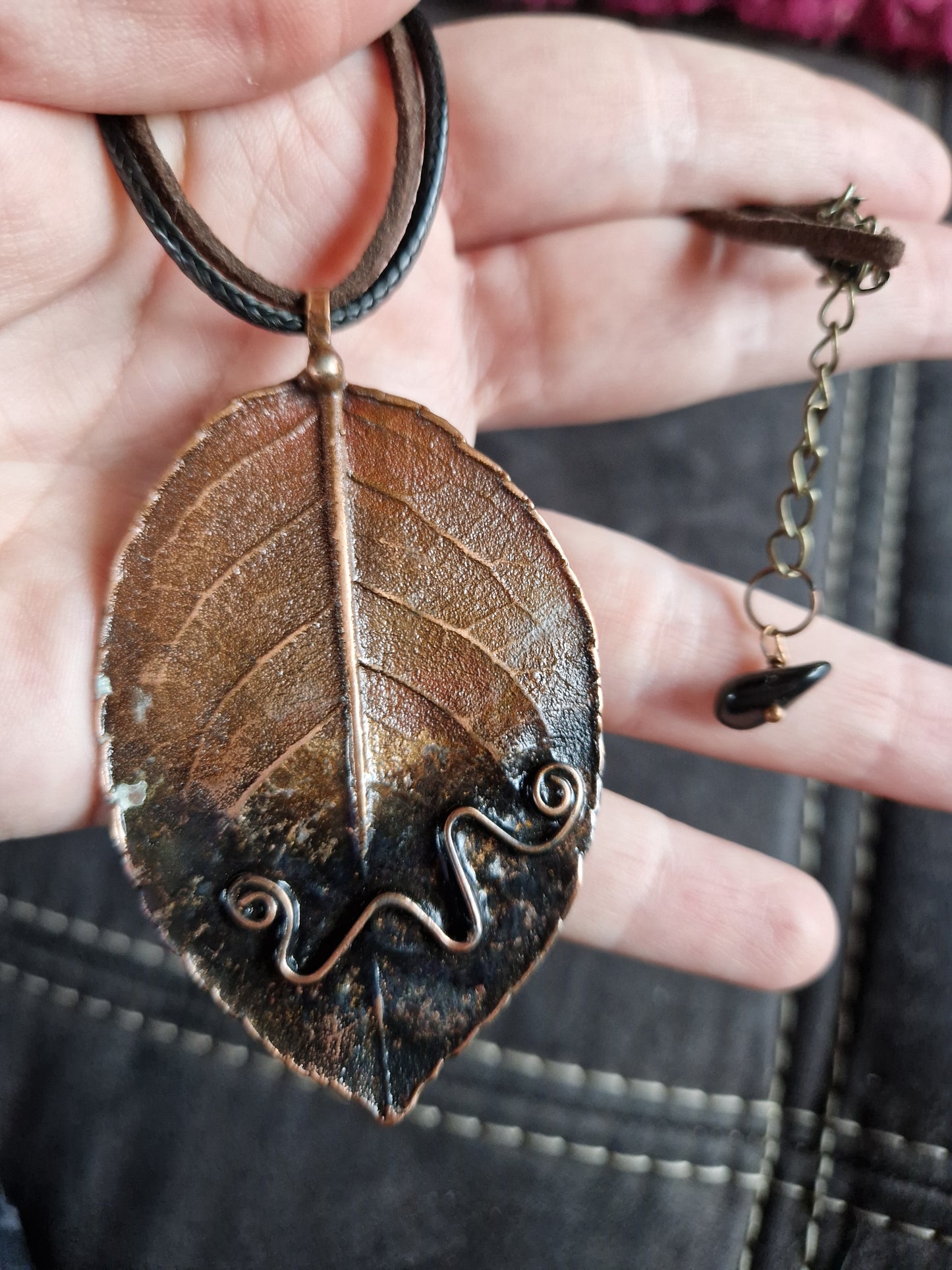 Rosenblatt/Galvanisiert/Naturschmuck/Kupfergalvanik