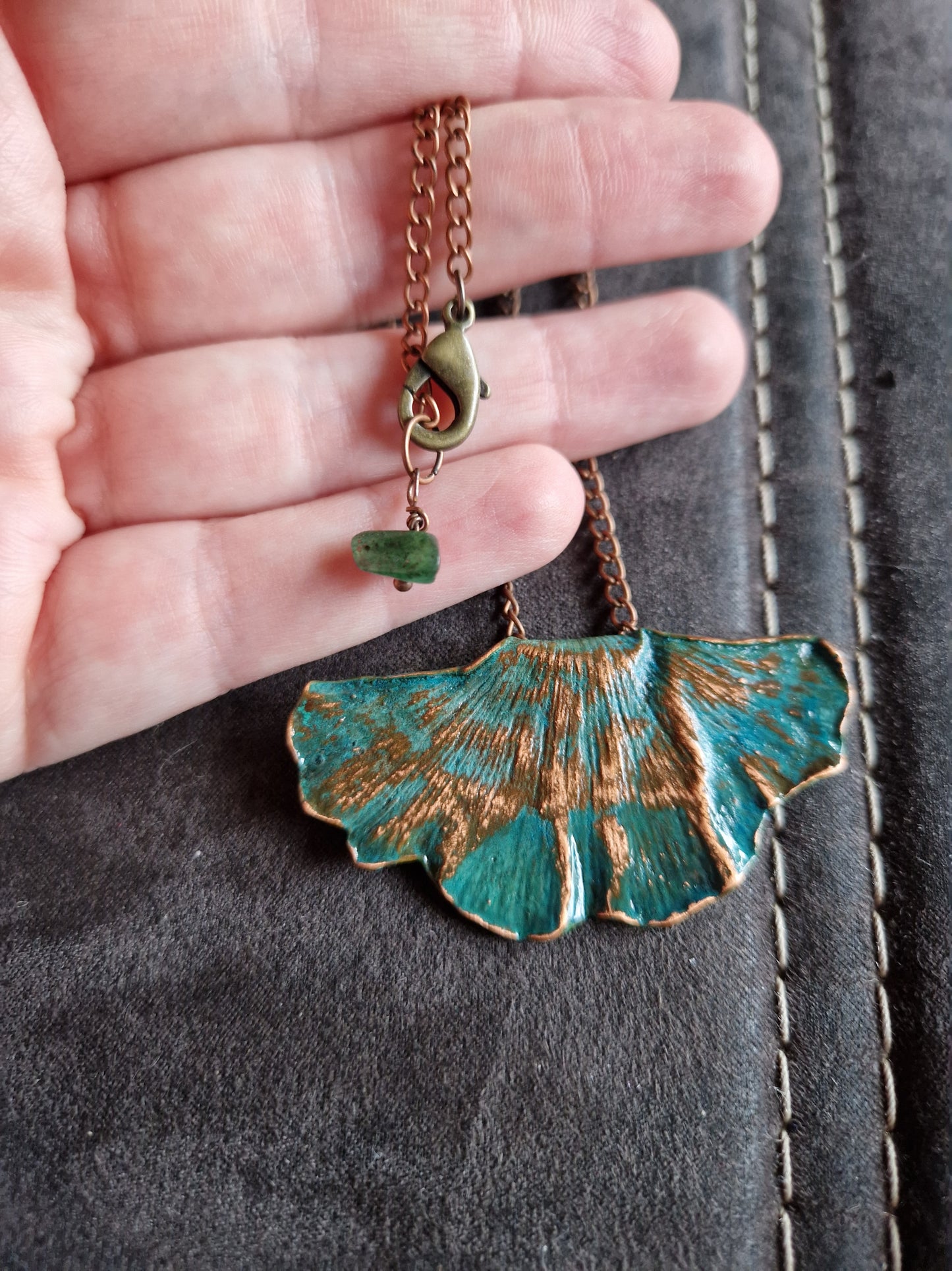 Ginkgoblatt/Naturschmuck/Galvanisiert/Kupfergalvanik