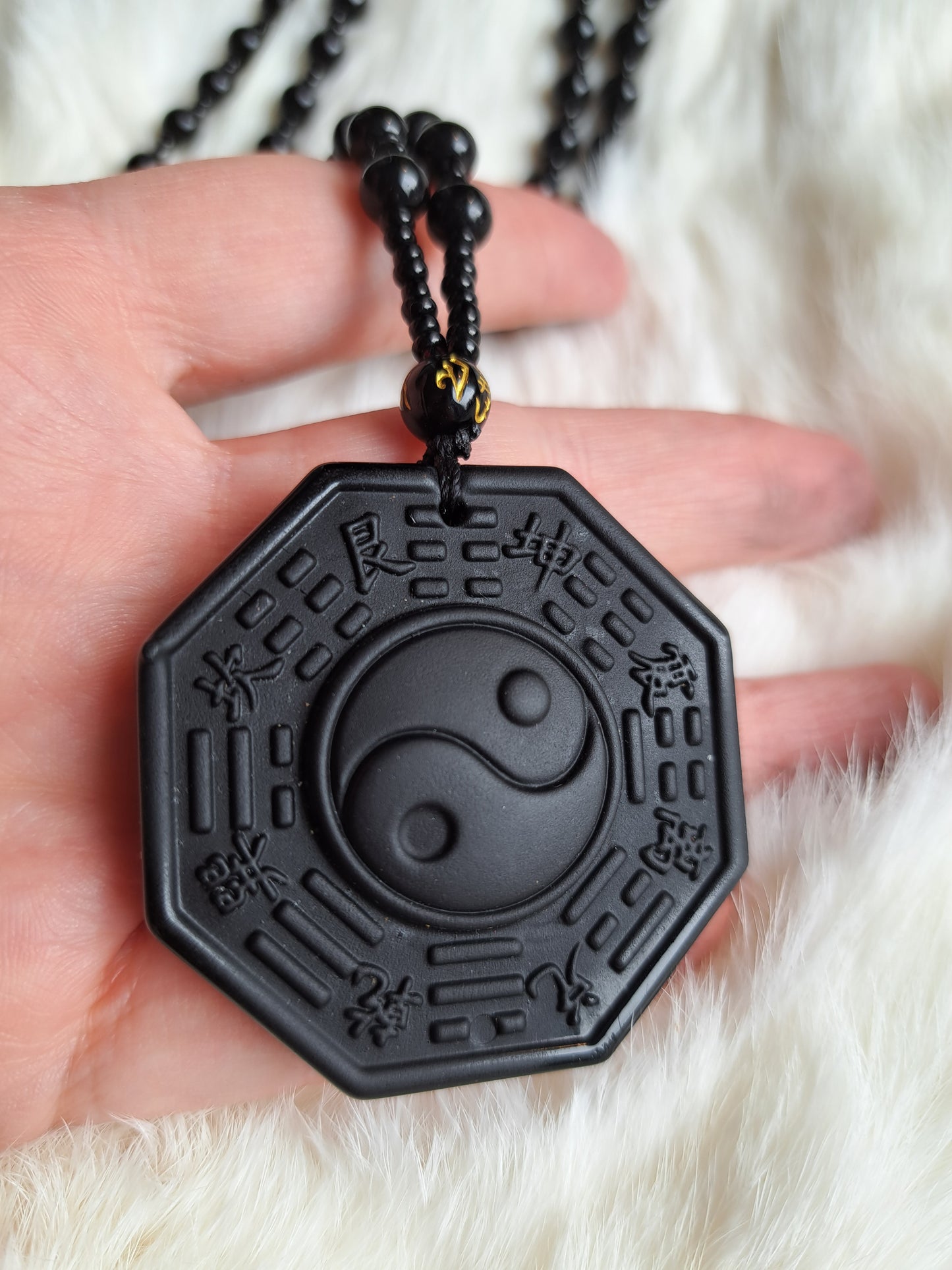 Obsidian Kette, Ying & Yang