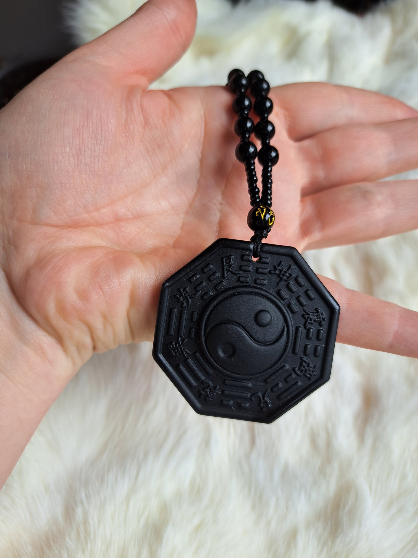 Obsidian Kette, Ying & Yang