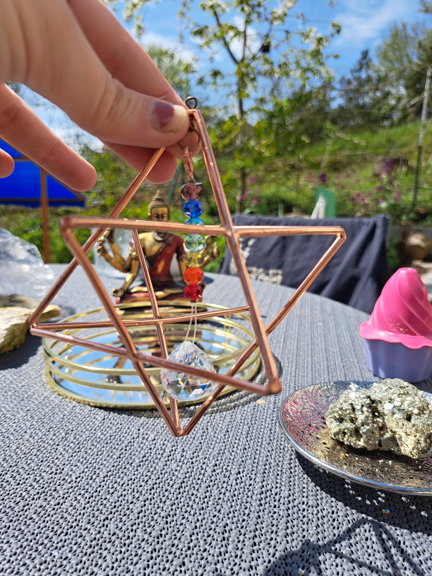 Merkaba mit Regenbogenkristall