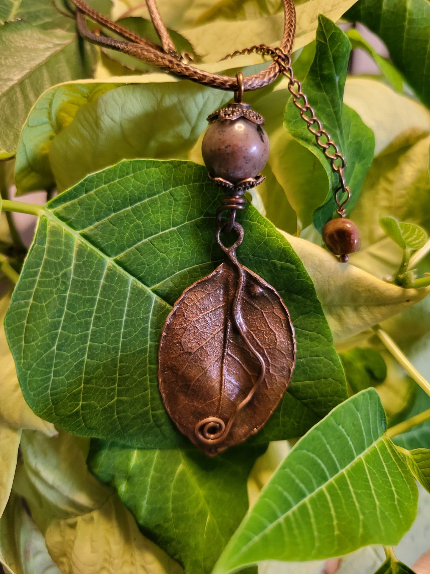 Rosenblatt/Naturschmuck/Galvanisiert/Kupfergalvanik