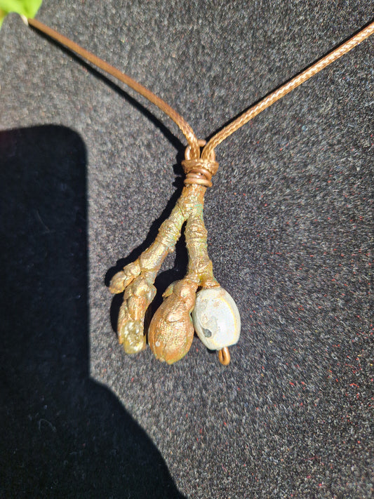 Ahornknospe Galvanisieter Naturschmuck mit Klarem Kristall und Glasperle