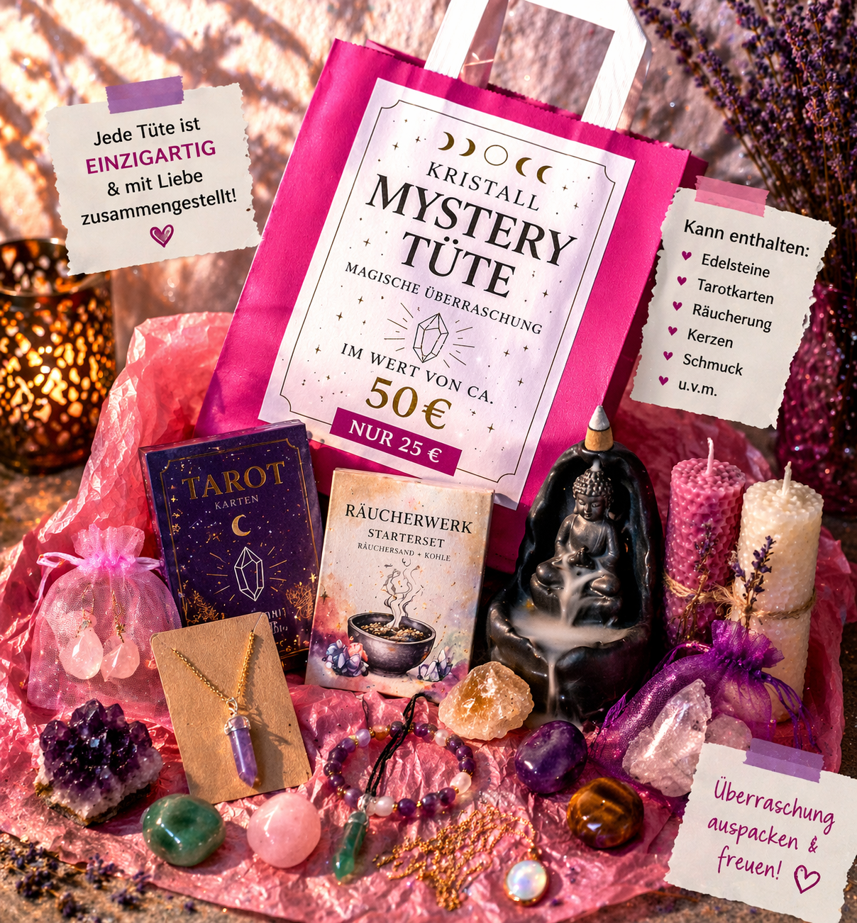 „Magische Kristall Mystery Tüte 🌙💎 – Dein Überraschungserlebnis“