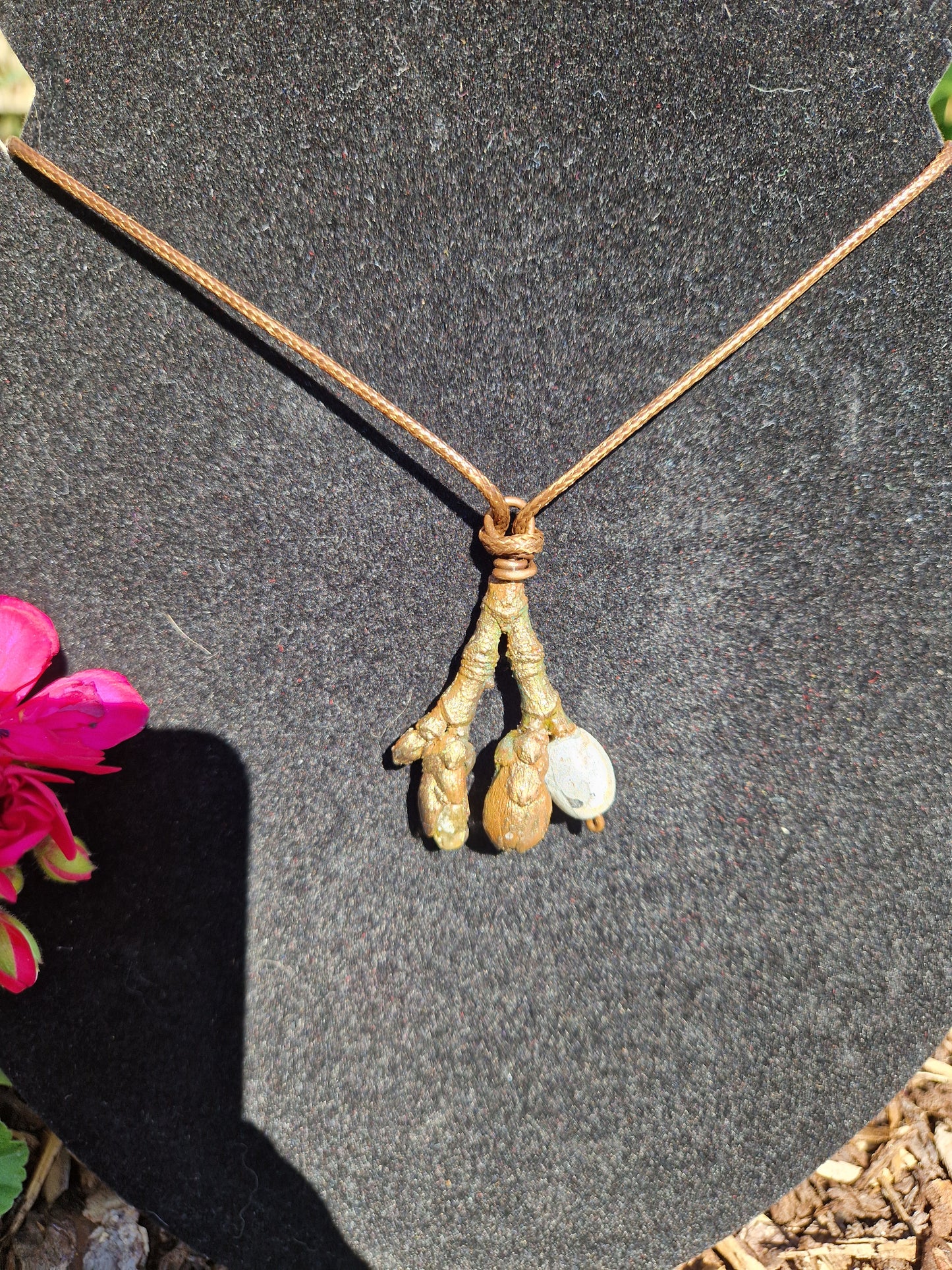 Ahornknospe Galvanisieter Naturschmuck mit Klarem Kristall und Glasperle