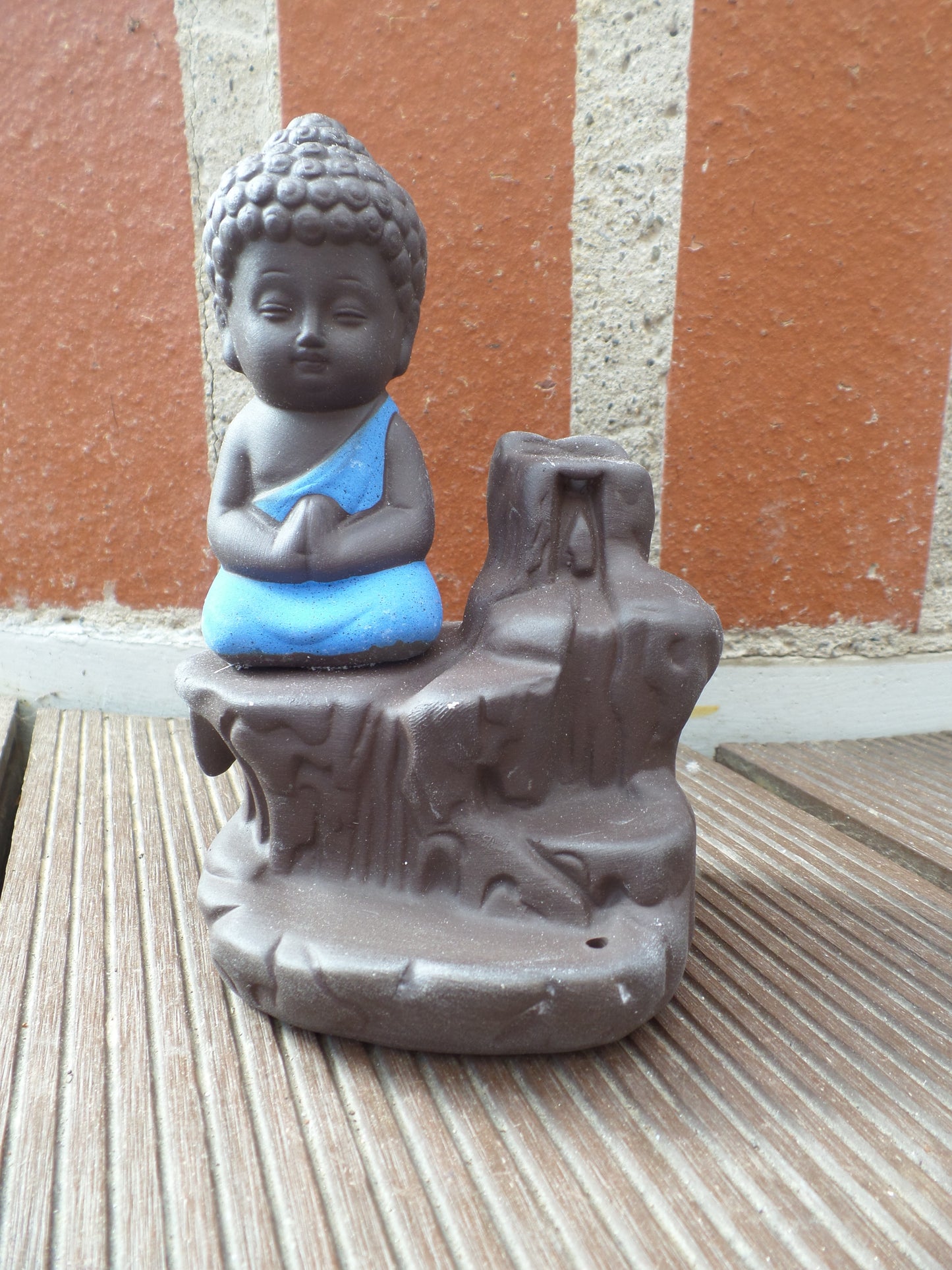 Räuchergefäß Budda blau Back Flow + Räucherkegel